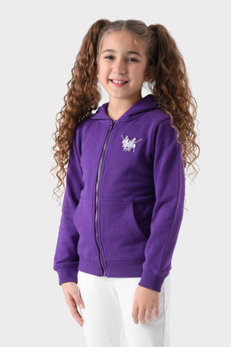 RWG-1W25-407C Purple Cotton Hoodie For Girls - Regular Fit