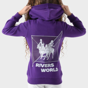RWG-1W25-407D Purple Cotton Hoodie For Girls - Regular Fit