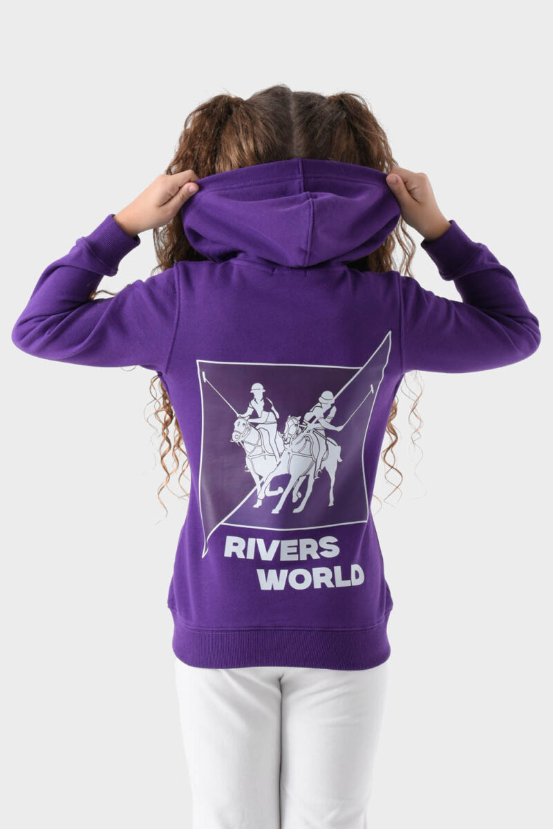 RWG-1W25-407D Purple Cotton Hoodie For Girls - Regular Fit