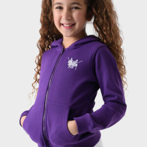 RWG-1W25-407E Purple Cotton Hoodie For Girls - Regular Fit