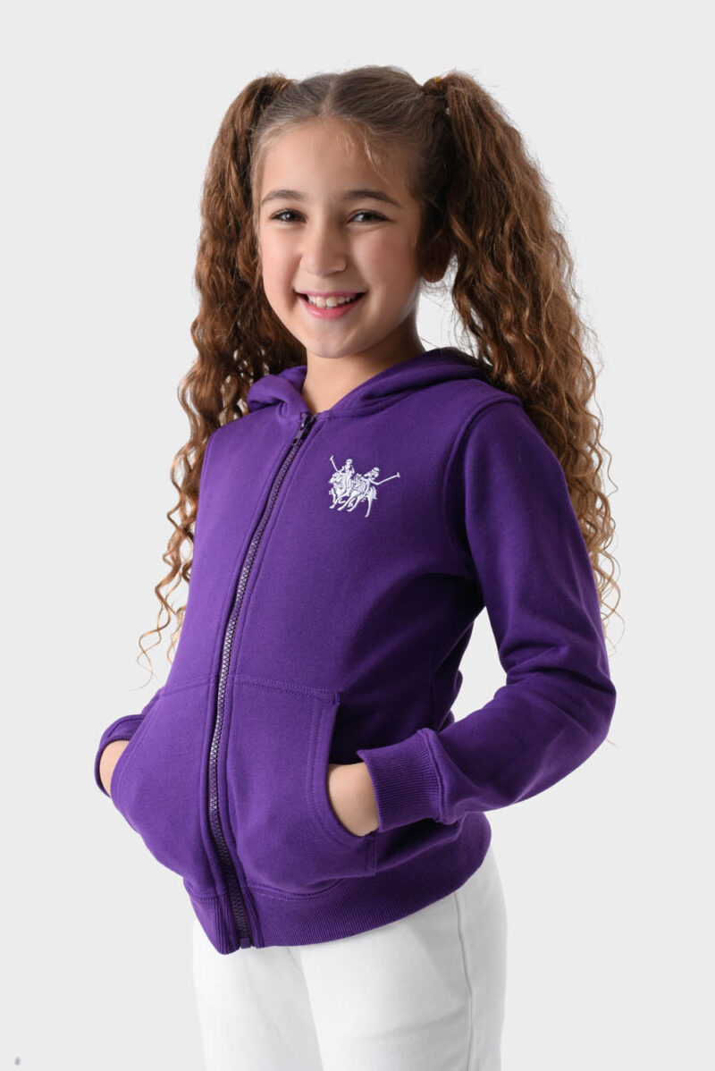 RWG-1W25-407E Purple Cotton Hoodie For Girls - Regular Fit