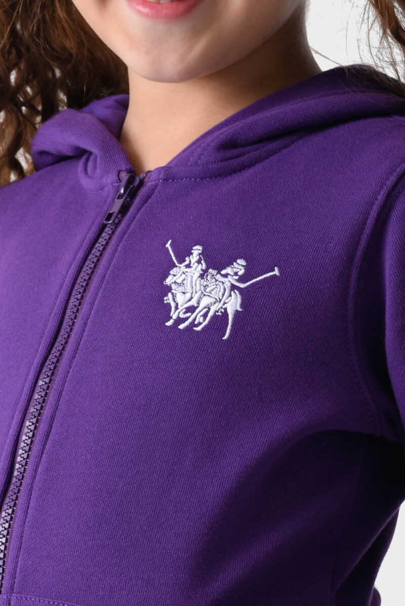 RWG-1W25-407F Purple Cotton Hoodie For Girls - Regular Fit