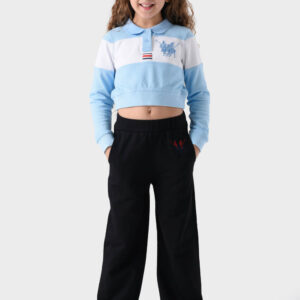 RWG-1W25-413A Blue and White Cotton Polo Shirt For Girls - Regular Fit