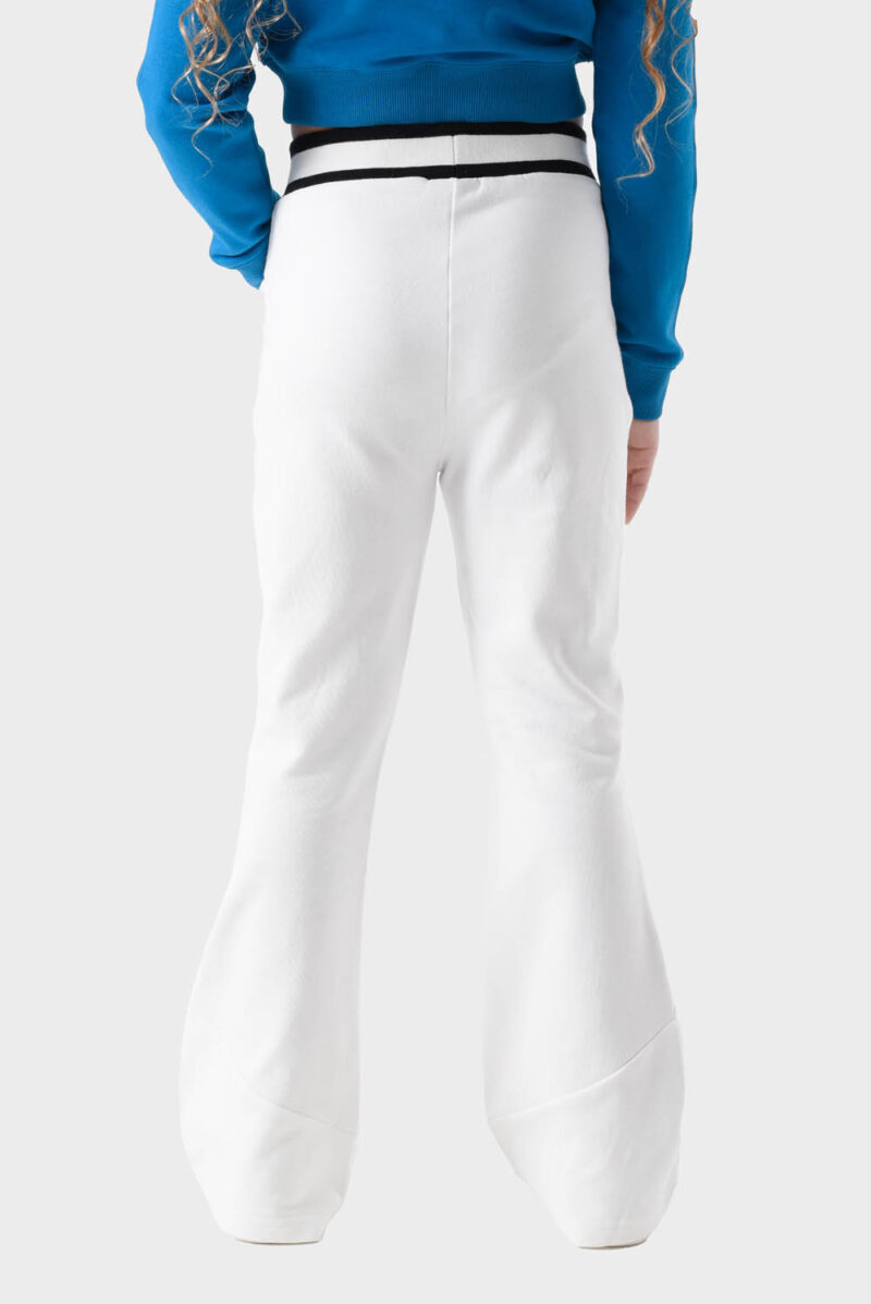 RWG-1W25-418-1A White cotton pants For Girls - Flared Fit
