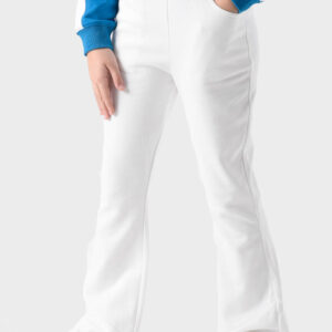 RWG-1W25-418-1B White cotton pants For Girls - Flared Fit