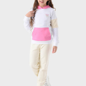 RWG-1W25-419E Beige Cotton Pants For Girls - Skinny Fit