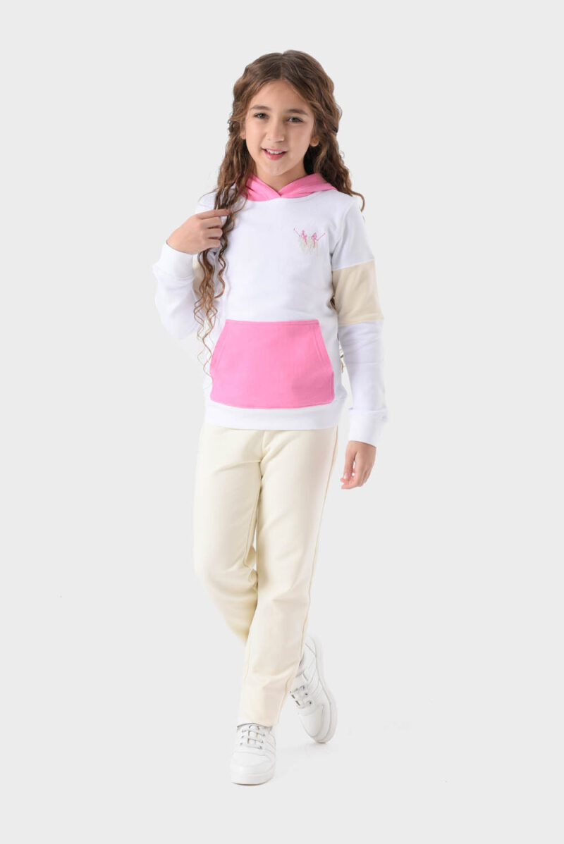 RWG-1W25-419E Beige Cotton Pants For Girls - Skinny Fit