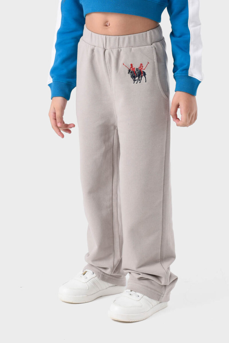 RWG-1W25-420-2B Gray Cotton Pants For Girls - Wide Fit