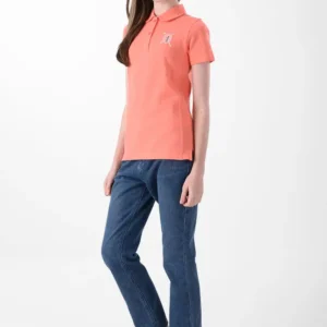 Orange Polo Shirt For Girls, Regular Fit