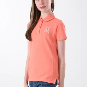 Orange Polo Shirt For Girls, Regular Fit