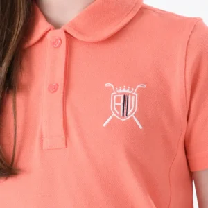 Orange Polo Shirt For Girls, Regular Fit