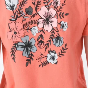 Orange Polo Shirt For Girls, Regular Fit