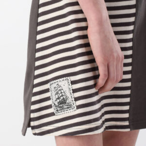 Gray & White Polo Dress For Girls, Regular Fit