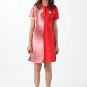 Red Polo Dress For Girls, Regular Fit