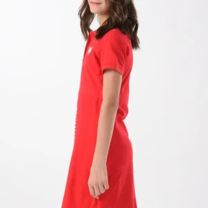 Red Polo Dress For Girls, Regular Fit