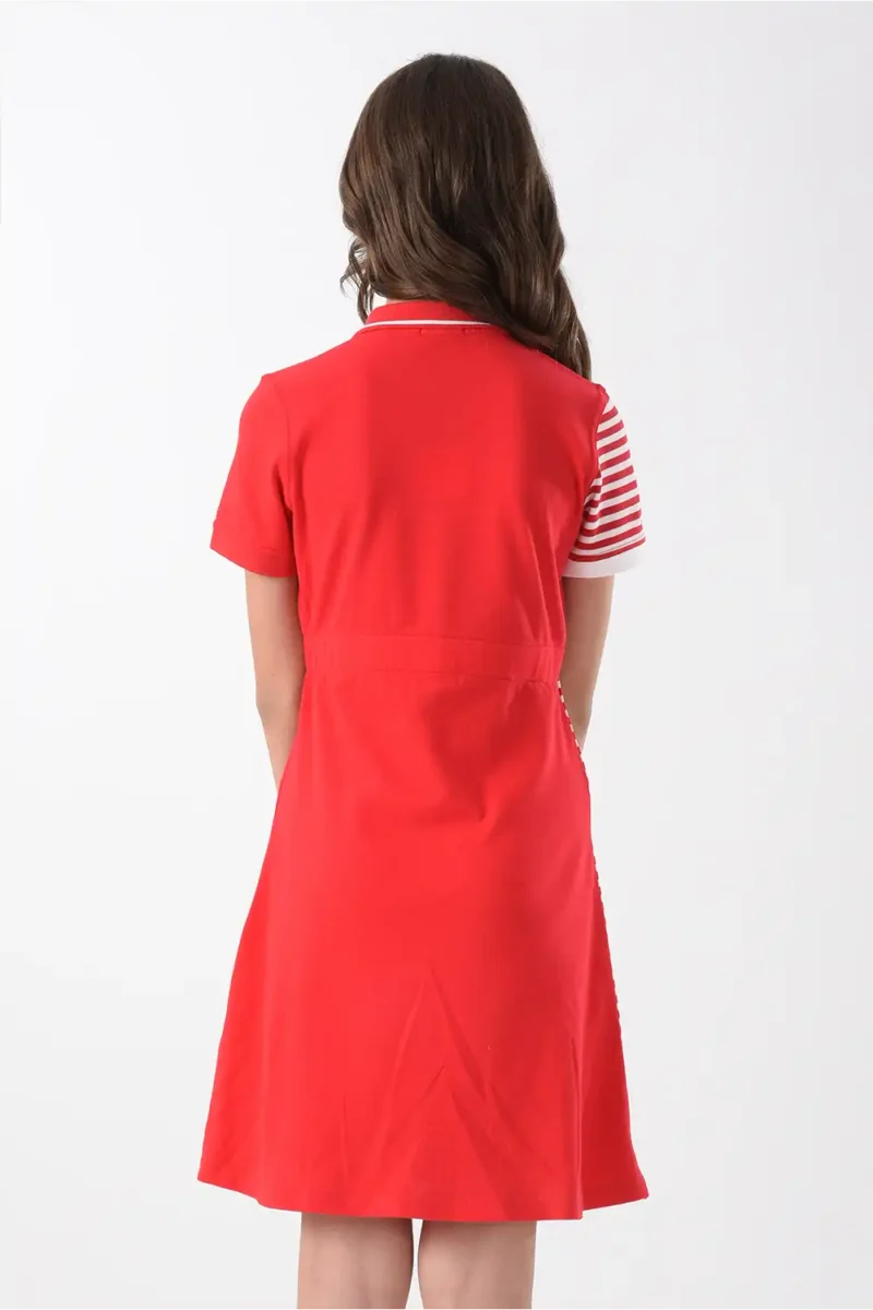 Red Polo Dress For Girls, Regular Fit