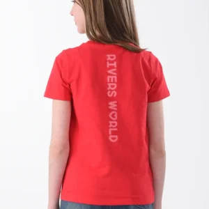 RWG-2S24-023-2-y12 (4) Red T-Shirt For Girls, Oversized Fit