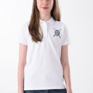 White Polo Shirt For Girls, Regular Fit