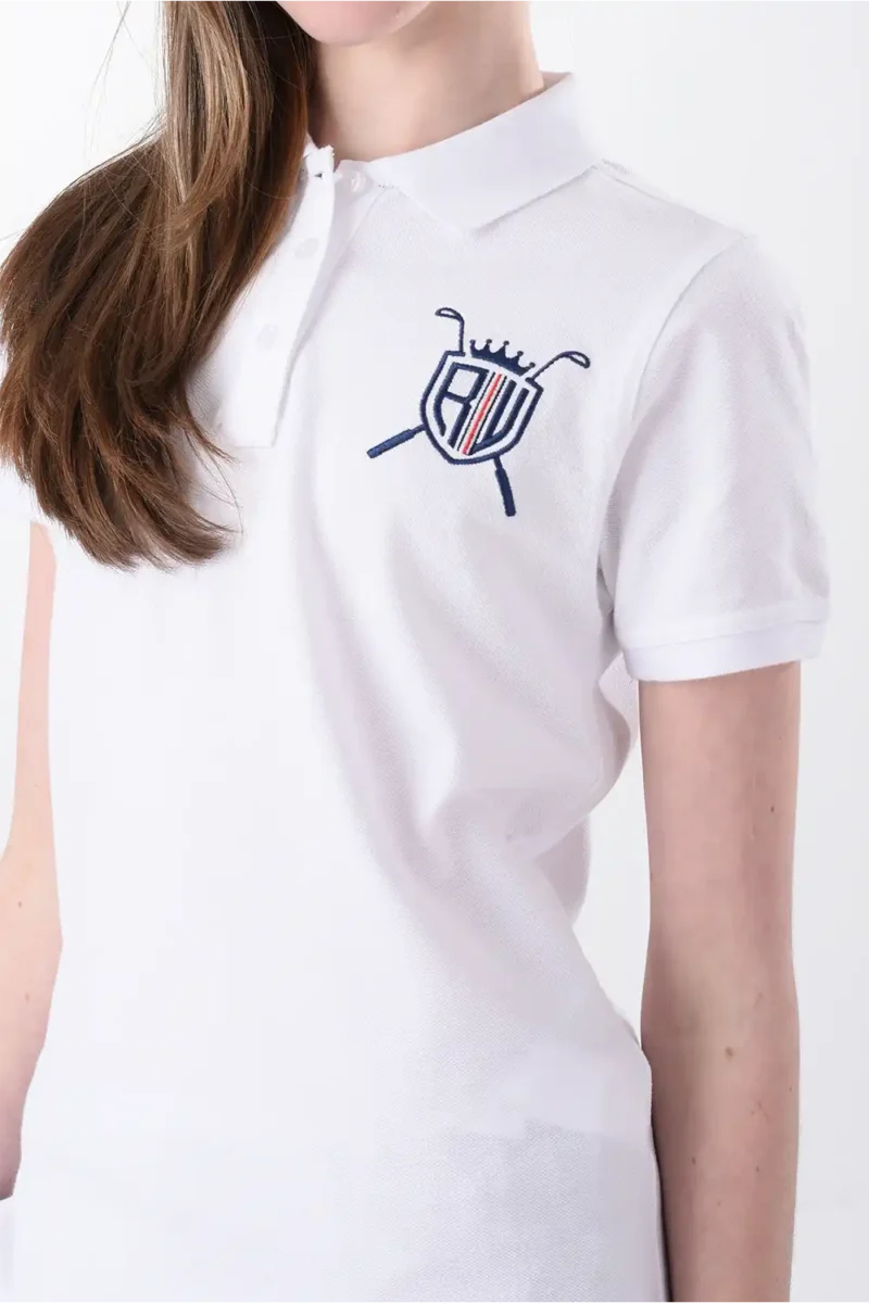 White Polo Shirt For Girls, Regular Fit
