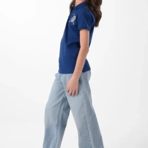 Navy Polo Shirt For Girls, Regular Fit