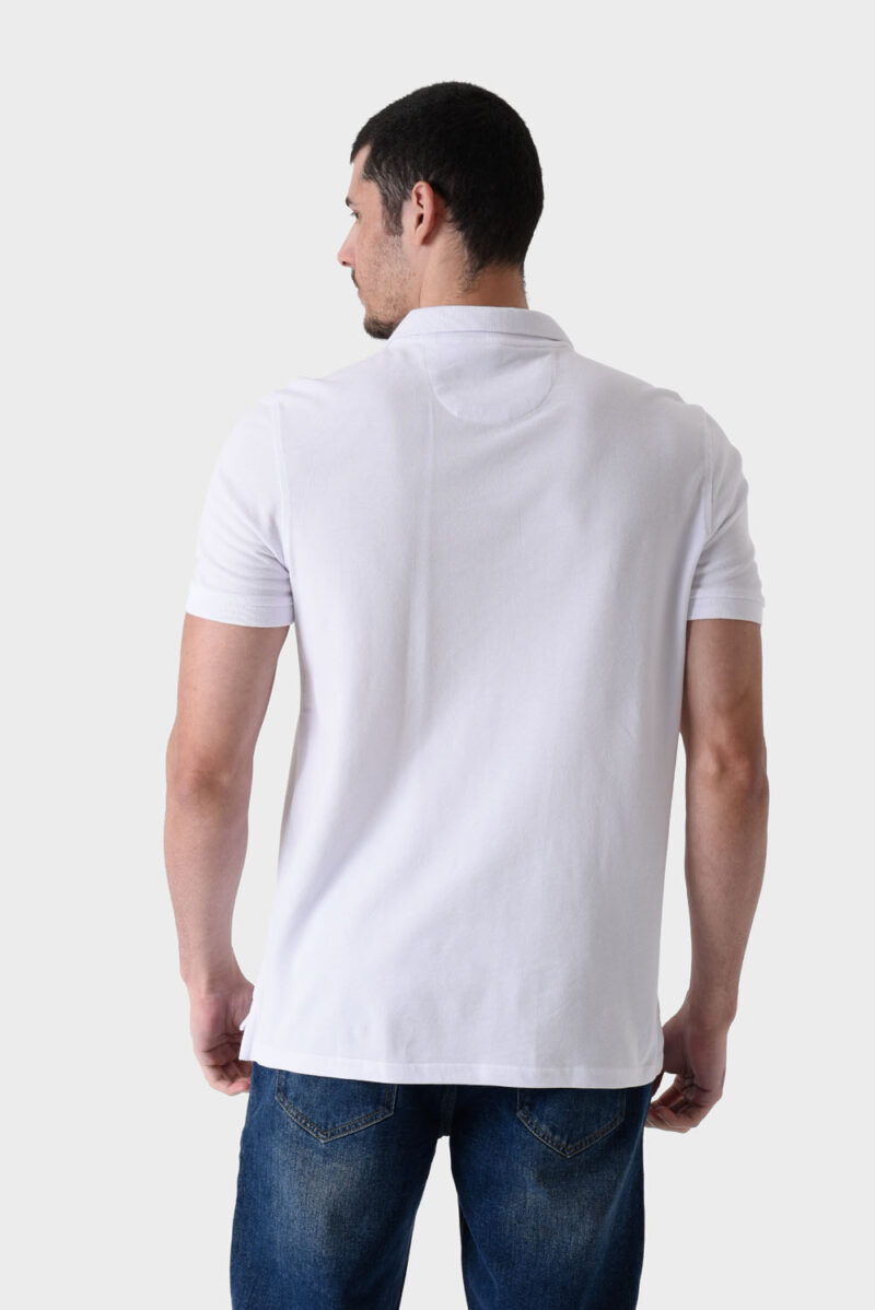 White Basic Polo Shirt For Men, Regular Fit