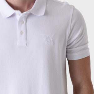 White Basic Polo Shirt For Men, Regular Fit