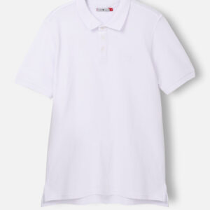 White Basic Polo Shirt For Men, Regular Fit