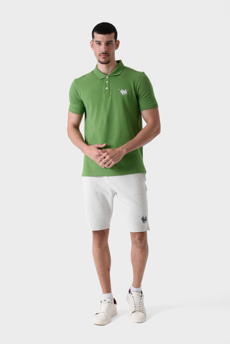 RWM-1S25-E101-5-1 Green Basic Polo Shirt For Men, Regular Fit