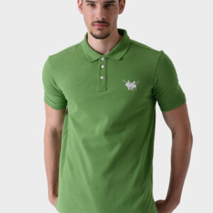 RWM-1S25-E101-5-2 Green Basic Polo Shirt For Men, Regular Fit