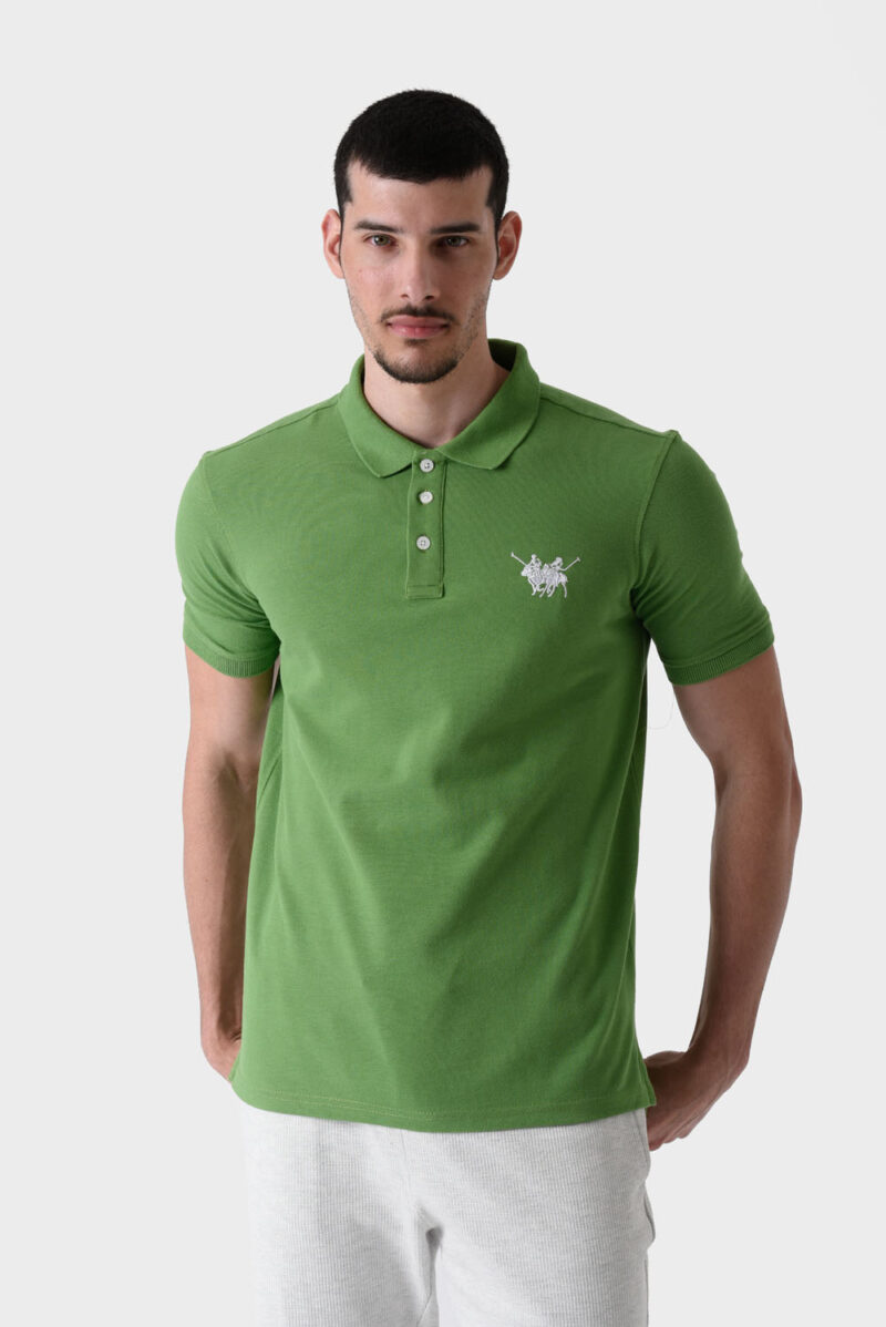 RWM-1S25-E101-5-2 Green Basic Polo Shirt For Men, Regular Fit