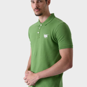 RWM-1S25-E101-5-3 Green Basic Polo Shirt For Men, Regular Fit