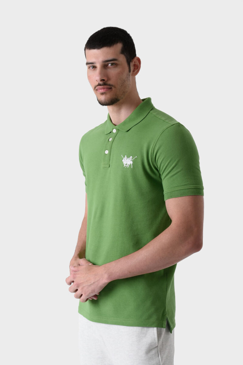 RWM-1S25-E101-5-3 Green Basic Polo Shirt For Men, Regular Fit