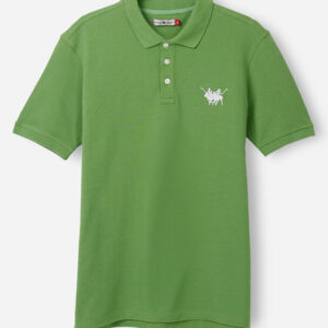 RWM-1S25-E101-5-6 Green Basic Polo Shirt For Men, Regular Fit