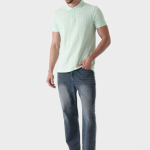 بولو شيرت بيزك رجالي اخضر نعناع بقصة عادية
