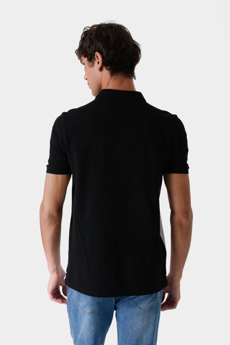 Black Polo Shirt For Men, Regular Fit