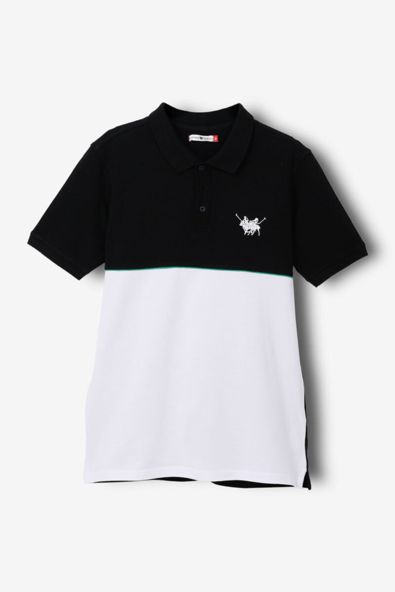 Black Polo Shirt For Men, Regular Fit