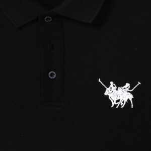 Black Polo Shirt For Men, Regular Fit