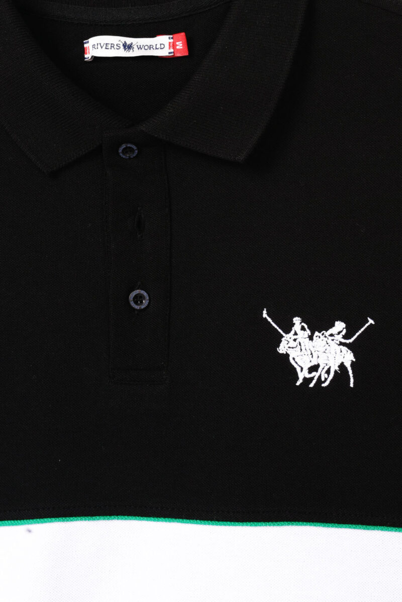 Black Polo Shirt For Men, Regular Fit