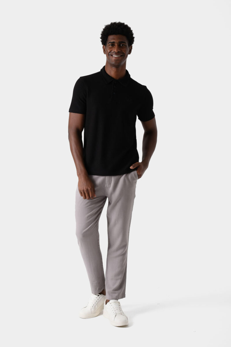 Black Polo Shirt For Men, Regular Fit