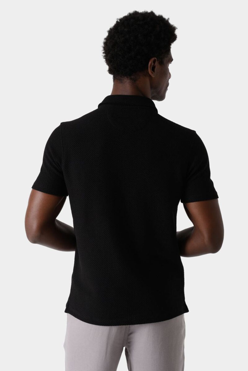 Black Polo Shirt For Men, Regular Fit