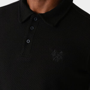 Black Polo Shirt For Men, Regular Fit
