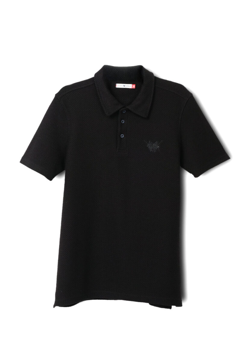 Black Polo Shirt For Men, Regular Fit