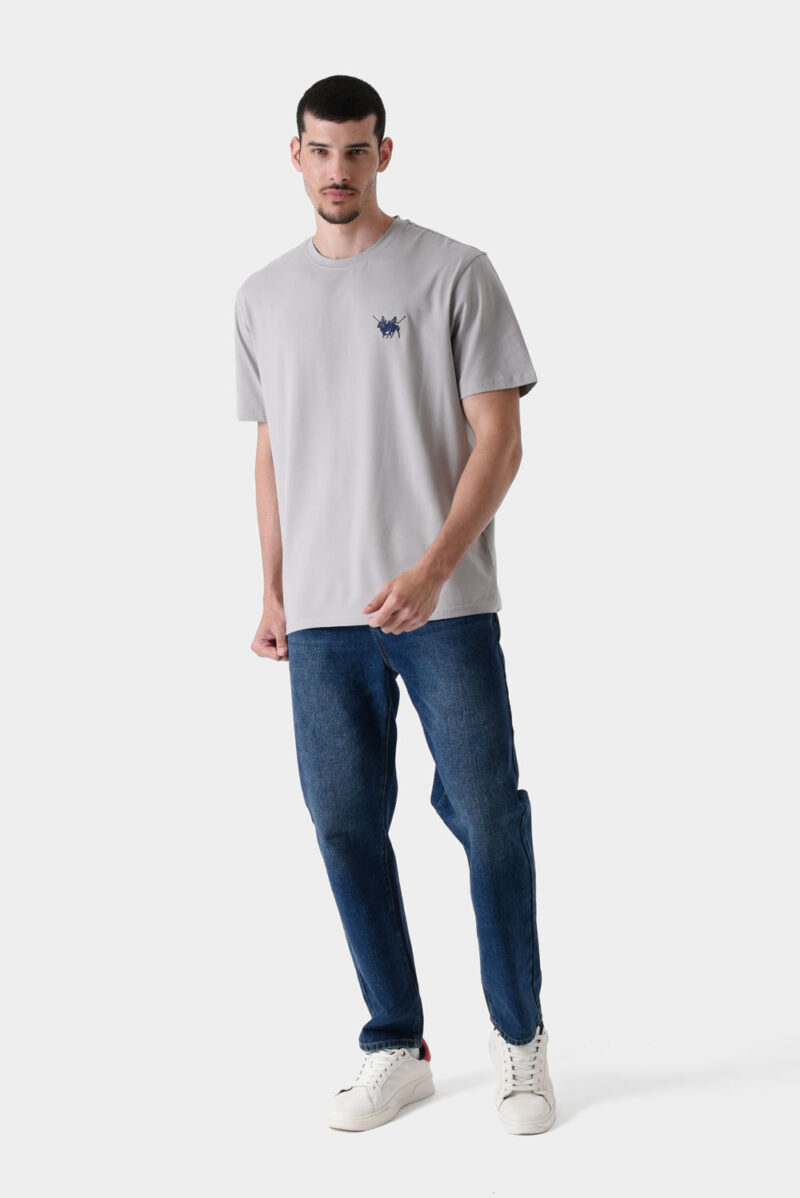 RWM-1S25-E111-3-1 Grey Basic T-Shirt For Men, Regular Fit