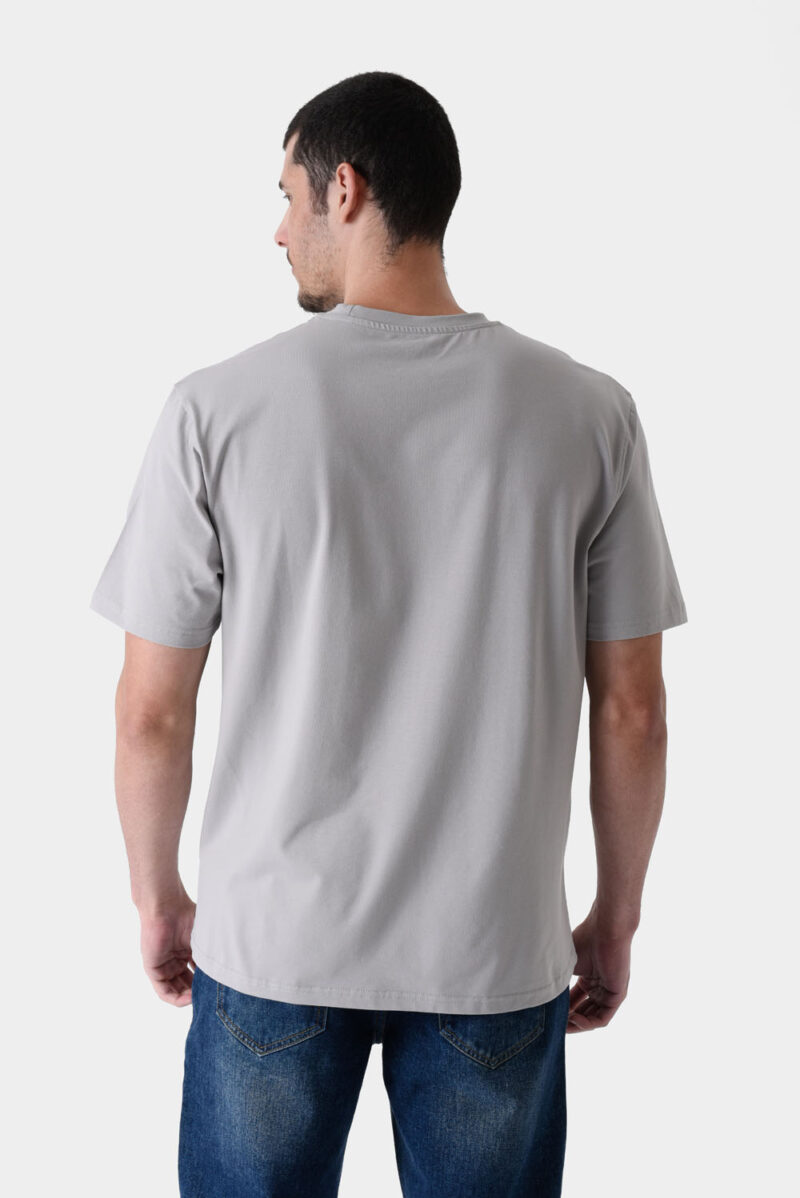 RWM-1S25-E111-3-4 Grey Basic T-Shirt For Men, Regular Fit