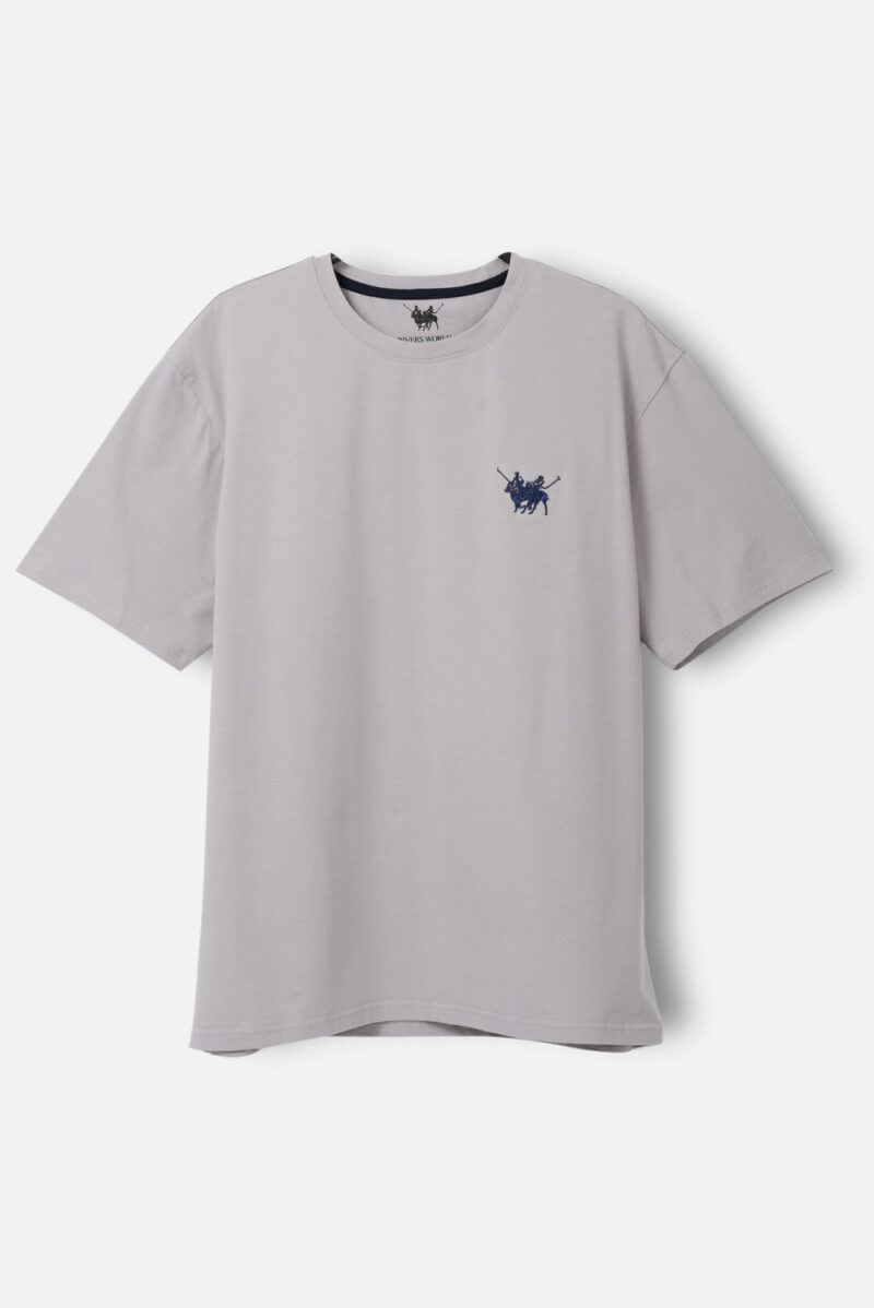 RWM-1S25-E111-3-6 Grey Basic T-Shirt For Men, Regular Fit