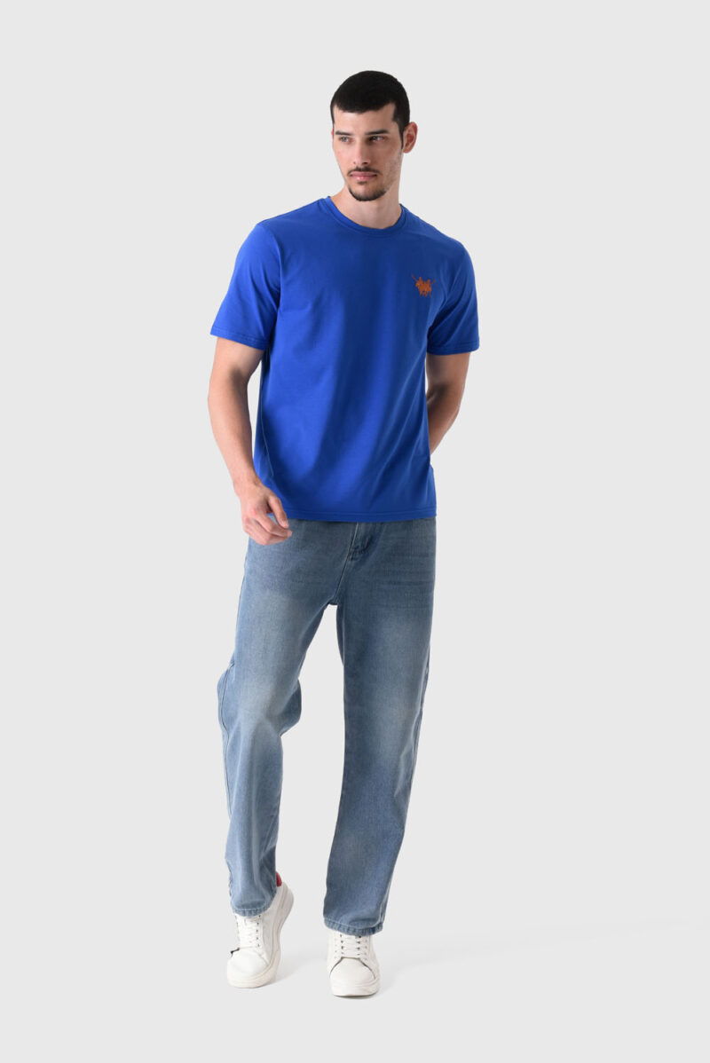 Blue Basic T-Shirt For Men, Regular Fit