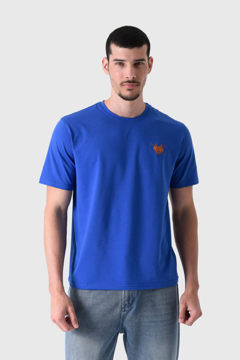 Blue Basic T-Shirt For Men, Regular Fit