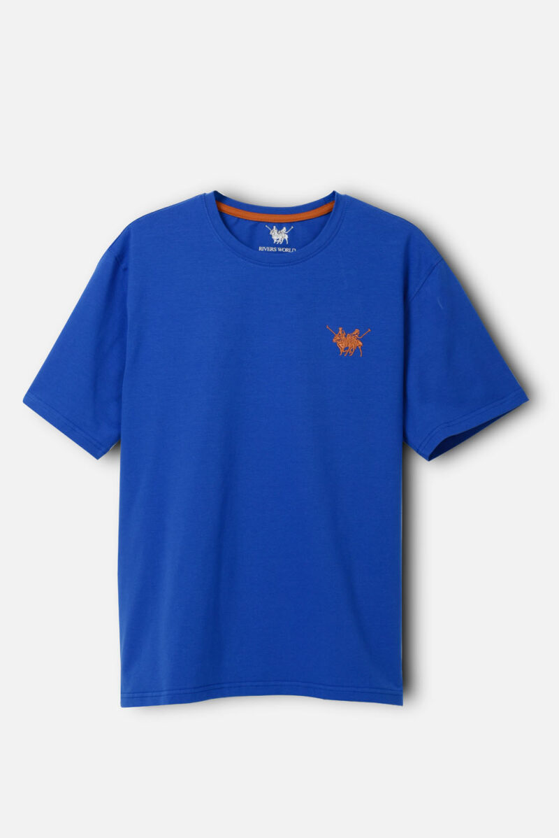 Blue Basic T-Shirt For Men, Regular Fit