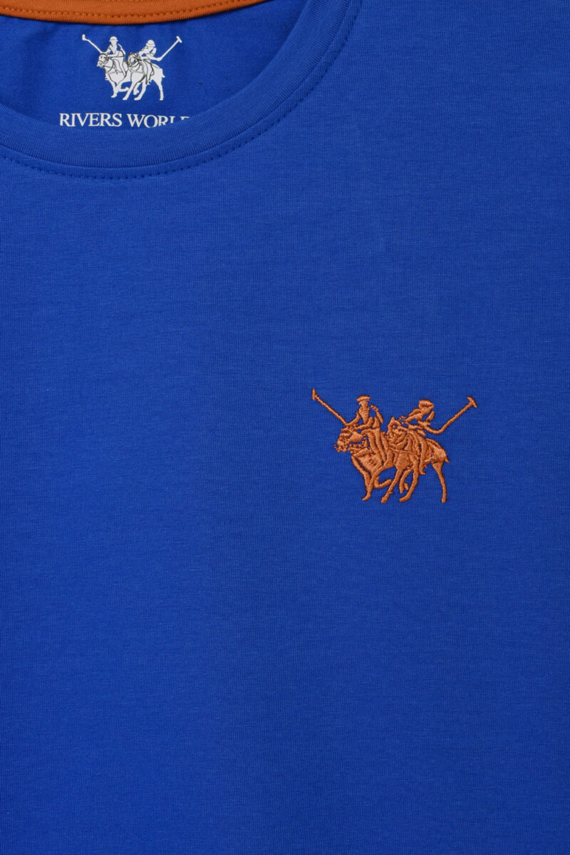 Blue Basic T-Shirt For Men, Regular Fit