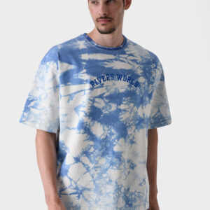 Matte White Men's Printed T-Shirt, Loose Fit